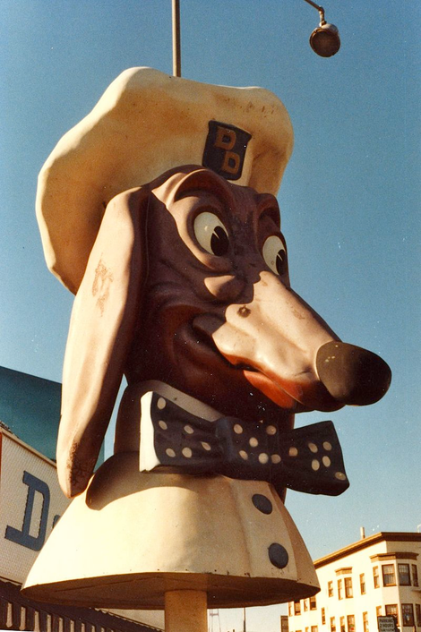 The not-at-all-creepy Doggie Diner sign